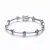 Collette Z Sterling Silver Green and White Cubic Zirconia Flower Design Bracelet