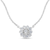 Sterling Silver 1/2carat Total Diamond Weight Diamond Flower Cluster Pendant Necklace