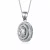 Collette Z Sterling Silver Cubic Zirconia Oval Halo Necklace
