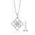 Collette Z Sterling Silver Cubic Zirconia Square Shape Lace Design Necklace