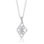 Collette Z Sterling Silver Cubic Zirconia Square Shape Lace Design Necklace
