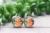Pumpkin Brushstrokes || Glass Stud Earrings || Hypoallergenic