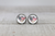 Heart Trio  Glass Stud Earrings **MINI**