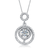 Collette Z Rhodium Plated Radiant Cubic Zirconia Coaxial Pendant Necklace