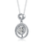 Collette Z Rhodium Plated Radiant Cubic Zirconia Coaxial Pendant Necklace