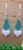 Seafoam Glitter Gnome || Acrylic Dangle Earrings || Hypoallergenic
