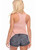Racer Back High  Sides Crop Tank Top Blush