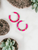 Rainbow Heishi Bead Open Hoop Earrings