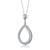 Collette Z Rhodium Plated Radiant Cubic Zirconia Pear Pendant Necklace