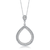 Collette Z Rhodium Plated Radiant Cubic Zirconia Pear Pendant Necklace