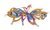 Colorful Butterfly Automatic Barrette with Swarovski Crystals