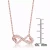 Collette Z Roseplated Sterling Silver Cubic Zirconia Double Heart Infinity Necklace