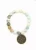 LV Again -Faceted Raw Amazonite Stretch Bracelet With Metallic Gold Lava Bead