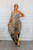 Walking Flames Flow Multi Color Leopard Flames Print Maxi Dress with Side Pockets