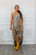 Walking Flames Flow Multi Color Leopard Flames Print Maxi Dress with Side Pockets