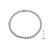 Collette Z Sterling Silver with Rhodium Plated Clear Oval with Round Cubic Zirconia Halo Tennis Necklace