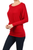 Long Sleeve Dolman Basic Tunic Top Red