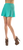 Textured HIgh Waist Skater Miniskirt with Elastic Waistband Mint