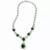 Collette Z Sterling Silver Clear and Green Cubic Zirconia Dangle Necklace