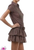Playful minidress with tiered skirt with PU leather belt