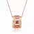 Collette Z Sterling Silver Red and Gold Cubic Zirconia and Gold Plating Clear Pendant