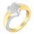 14 Karat Two-Toned Gold 1/4 Carat Total Diamond Weight Princess-cut Diamond Heart Promise Ring 