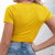 Cross Front Short Sleeve Crop Top