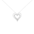.925 Sterling Silver 1/4 cttw Diamond Open Double Heart 18" Pendant Necklace (I-J Clarity, I2-I3 Color)
