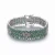 Collette Z Sterling Silver Cubic Zirconia Wide Flower Design Bracelet