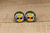 Pineapple with Sunglasses  Glass Stud Earrings