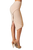 Nude Asymmetrical Skirt With Faux Leather Front