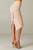 Nude Asymmetrical Skirt With Faux Leather Front