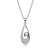 Collete Z C.Z. Sterling Silver Rhodium Plated Oval Shape Micro Setting Pendant