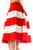 Pleated Color Block Skirt with Elasticized Waist band Orange