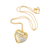 Collete Z Cubic Zirconia Sterling Silver Gold Plated Heart Shape Lace Pendant