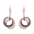14K Rose Gold 1.00 Cttw White and Brown Diamond Intertwining Hoops and Circle Dangle Earrings (H-I/Brown Color, SI1-SI2 Clarity)
