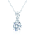 Collete Z Cubic Zirconia Sterling Silver Rhodium Plated Round Double Drop Pendant