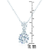 Collete Z Cubic Zirconia Sterling Silver Rhodium Plated Round Double Drop Pendant