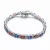 Collette Z Sterling Silver Garnet Cubic Zirconia Stud Bracelet