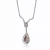 Collette Z C.Z. Sterling Silver Rhodium Plated Champagne Teardrop Necklace