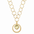 Collete Z Cubic Zirconia Sterling Silver  Gold Plated Lemon Quartz Round Drop Necklace