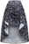 Black & White Skull Satin Adjustable High Low Skirt - 34" Long