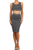 Zip Up Horizontal Stripe Skirt and Tank Set