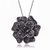 Collette Z Sterling Silver Cubic Zirconia and Black Cubic Zirconia Dangling Pendant Necklace