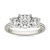 2 CTW Round Lab Grown Diamond Classic Three Stone Engagement Ring in 14K White Gold (G-VS)