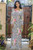 Venechia Print Round Neck Maxi Dress with long closed Bell Sleeves White