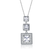 Collette Z Silver Cubic Zirconia Square Graduated Style Necklace