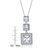 Collette Z Silver Cubic Zirconia Square Graduated Style Necklace