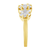 14K Yellow Gold 1-1/4 Cttw Brilliant Cut Diamond Three Round Floral Clusters Engagement or Fashion Ring (H-I Color, SI2-I1 Clarity)