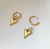 AMORA 2 IN 1 HEART HUGGIE HOOP EARRINGS